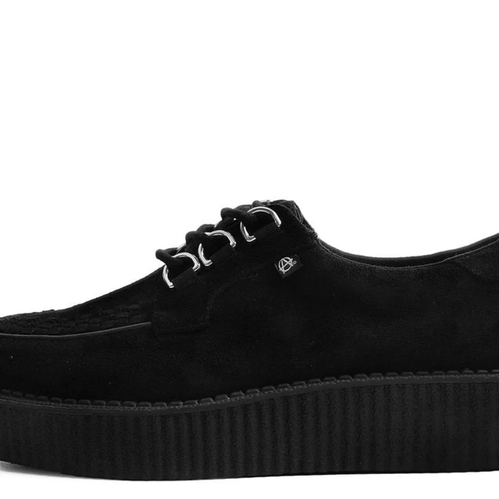 Black Faux Suede Anarchic Creeper - Picture 3 of 5